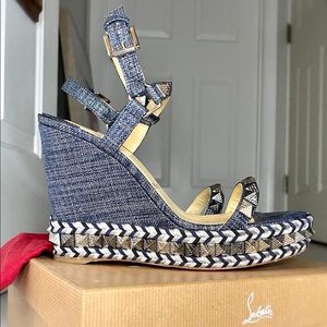 Christian Louboutin Pyraclou 110mm in Denim